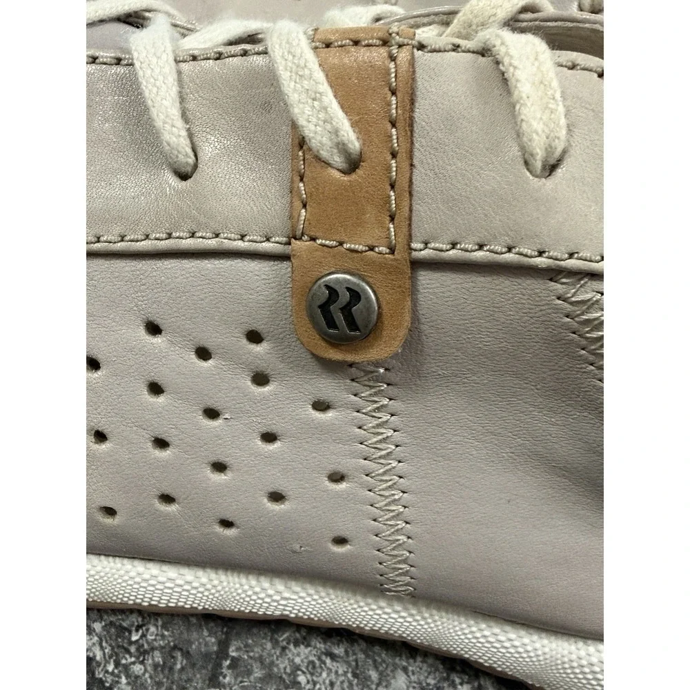 Romika Womens Leather Comfort Sneaker Lace Up Casual Shoes Lt Gray Sz 42/10